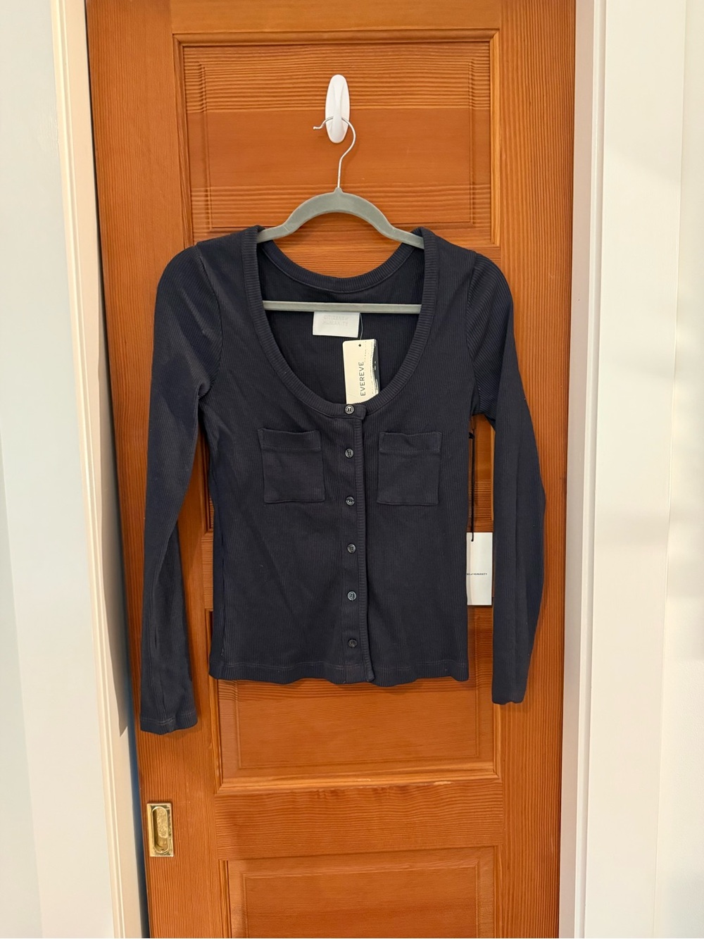 Citizens of Humanity Ribbed Long Sleeve Button Front Top